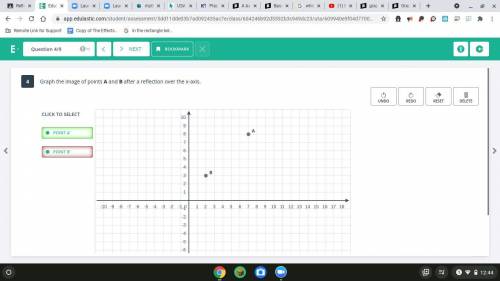 Graph the image of point A and B after a reflection over the x-axis