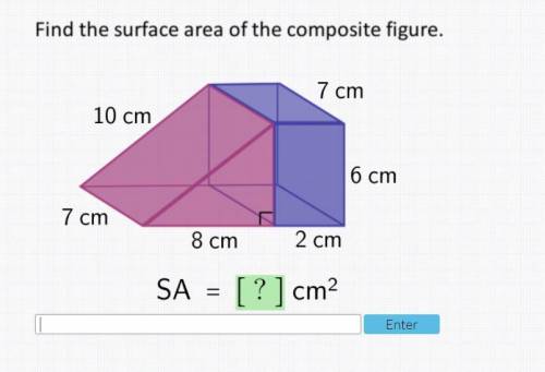 EXTRA POINTS. Will give brainliest if good answer. What is the surface area of this composite figur
