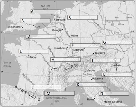 I NEED HELP NOW, ASAP Label all of the following on the map below or fill in the list below the map