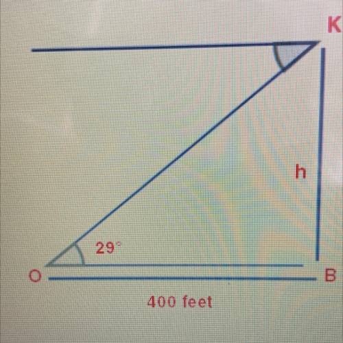 2
 

3
✓
As shown below, an observer (O) is located 400 feet from a building (B). The
observer noti