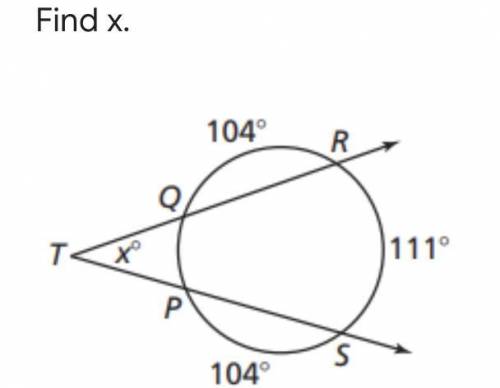 Find x!! (secant tangent angles)
Help ASAP