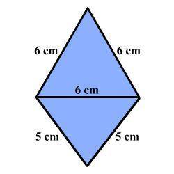 A kite is formed by an equilateral triangle with sides 6 cm and an isosceles triangle with legs 5 c