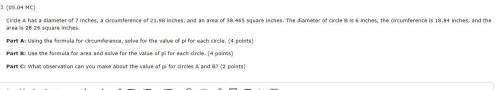 BRAINLIEST

PLEASE HELPPPPP
10PTTSSSS
WILL MARK BRAINLIEST
Circle A has a diameter of 7 inches