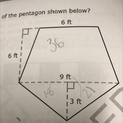 What is the area of the pentagon shown below