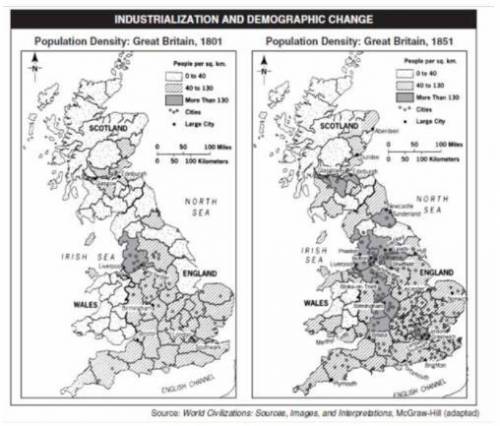 Hi I need help on this question please

Based on the map, how did the industrial revolution affec