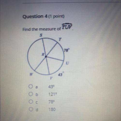 Find the measure of TUV
HELP ASAP!!!