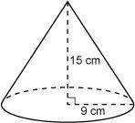 Please Help Quick ASAP Hurry

What is the approximate volume of the cone? Use 3.14 for π.
A. 848 c