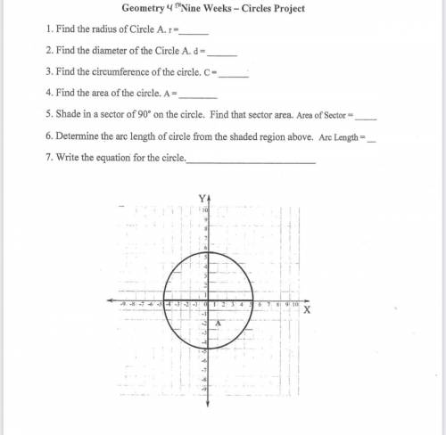 Circle math assignment . All the information is on the picture (click on it if it doesn’t fully app