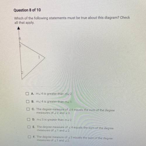 Which of the following statements must be true about this diagram? Check

all that apply
4
B
1
2
A