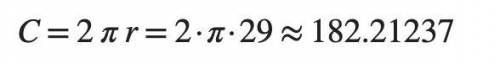 What is the circumference of a circle with a diameter of 58 centimeters?