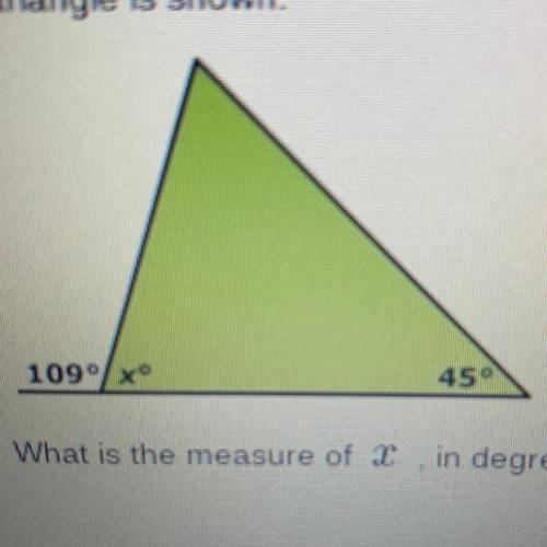What is the measure of X , in degrees?