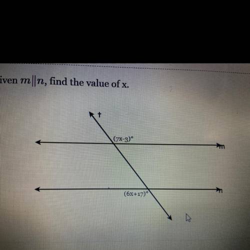 Find the value of x pls help