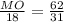 \frac{MO}{18} =\frac{62}{31}