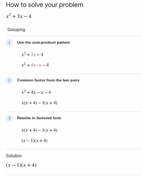 Factorise x2+3x-4. please