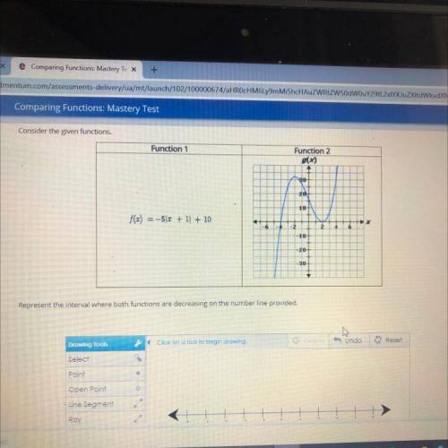 Consider the given functions,

Function 1
Function 2
g(x)
20
10 A
f(3) = -51 + 11 + 10
-10
-20-
-3