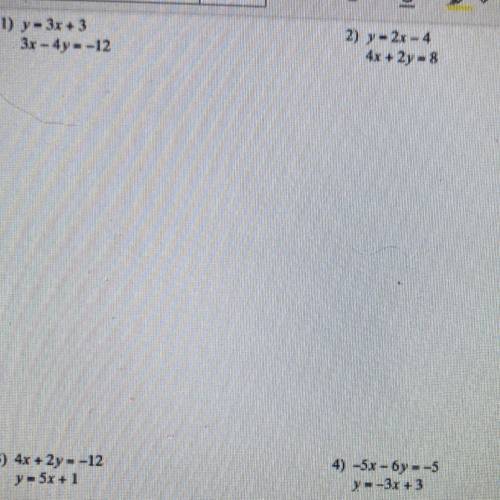 Solving systems by substitution.