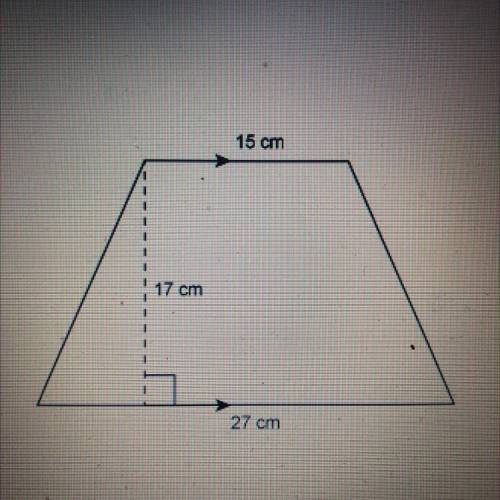 What is the area of this trapezoid?
Enter your answer in the box.
cm2=