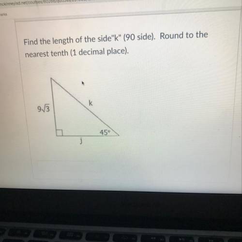 Find the length of the side K round to the nearest tenth