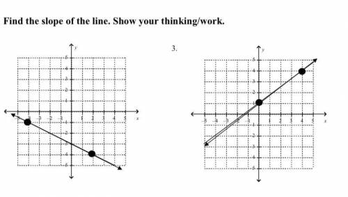 Find the slope of both lines (first one is number two the second one is number three)