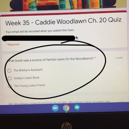 The book is “caddie Woodlawn”.What is the answer?
