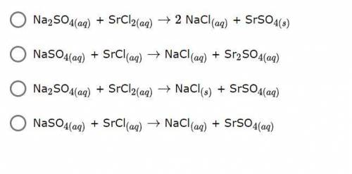 What is the balanced equation for the reaction of a solution of sodium sulfate is mixed with stront
