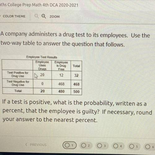 if a test is positive , what is the probability written as a percent , that the employee is guilty?