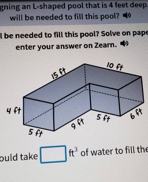 PLSSSSS HELP DUE IN 10 MINUTES A landscaper is designing an L-shaped pool that is 4 feet deep. How