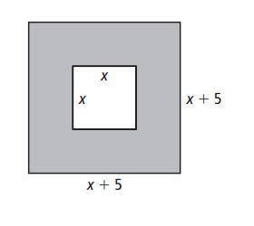 What is the area of the shaded part of the figure below?