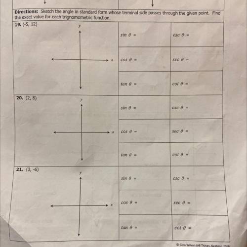 I need help with the solutions for 19,20,21 thank you