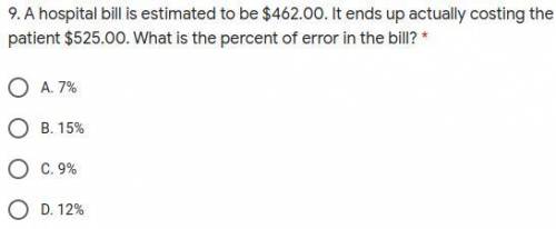 Question number nine answer