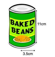 Calculate the volume of this can of baked beans:

Answers:
120.95cm3
38.5cm3
77cm3
423.32cm3