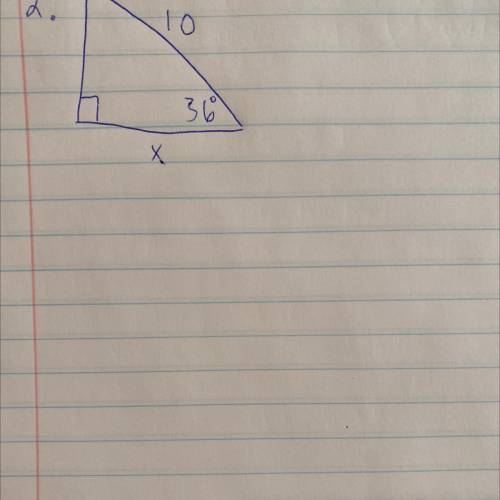 Find x using trig please .....