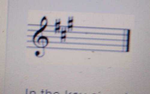 In the key signature shown, which notes should be sharped? OA, E, and B OC. G. and D ODA, and E OF.