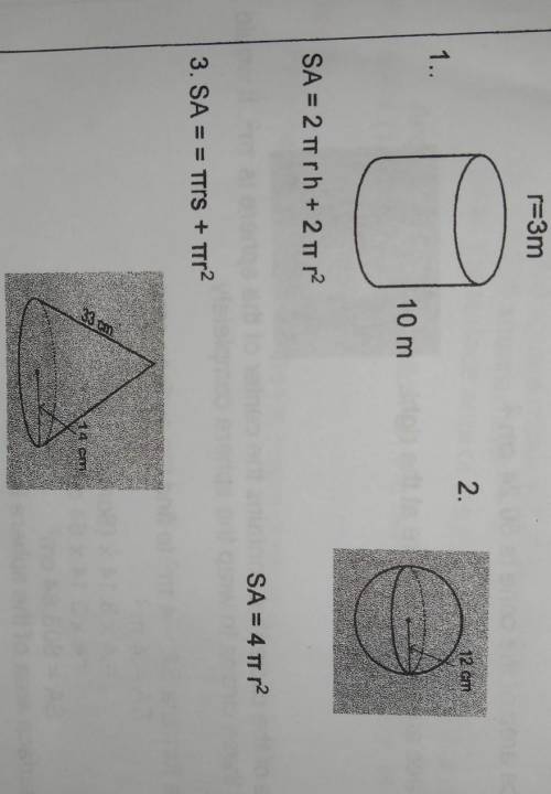 Directions: Solve for the surface area of the following figures using the formula.

no links pls.