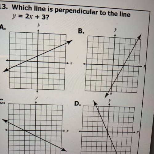 Which line is perpendicular to the line Y = 2x +3?