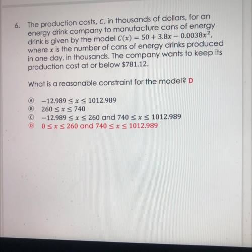 Please help

The production costs, C, in thousands of dollars, for an
energy drink company to manu