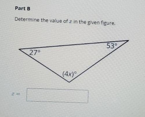 Determine the value of X in the given figure.please help me.​