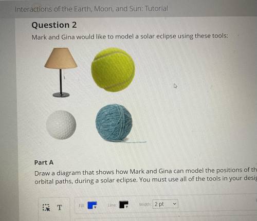 Mark and Gina would like to model a solar eclipse using these tools:

Draw a diagram that shows ho
