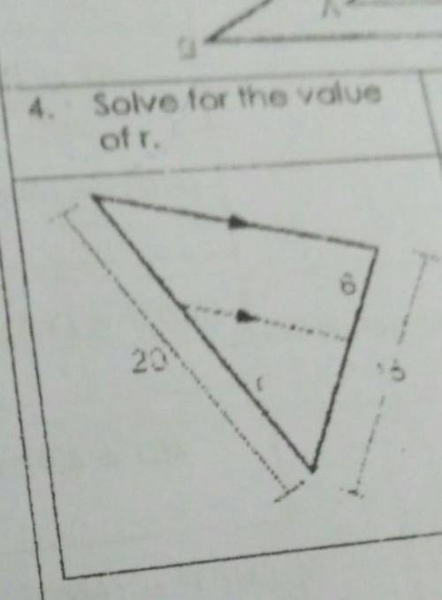 4. Solve for the valueof r.​
