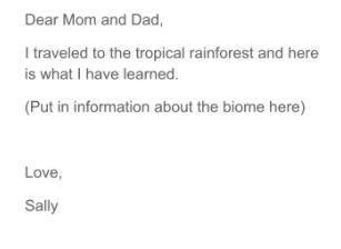 You will need to have a front side of the postcard representing each biome. Then you will write