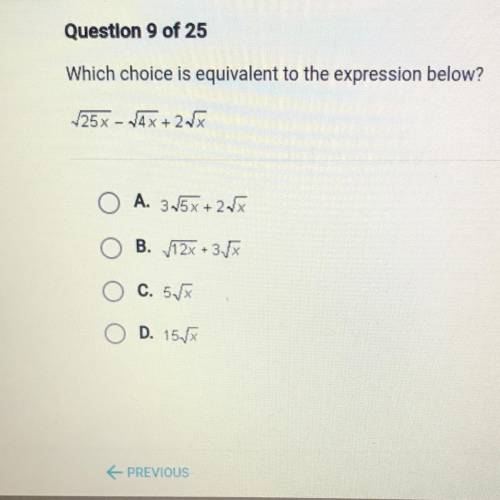 Which choice is equivalent to the expression below?