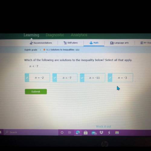 Which of the following are solutions to the inequality below select all that apply

( I need a lot