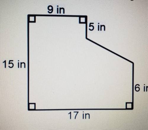 Calculate the area of the composite figure. 9 in 5 in 15 in 6 in 17 in​