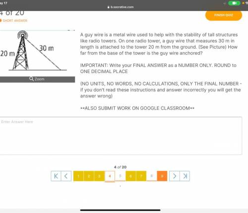 A guy wire is a metal wire used to help with the stability of tall structures like radio towers. On