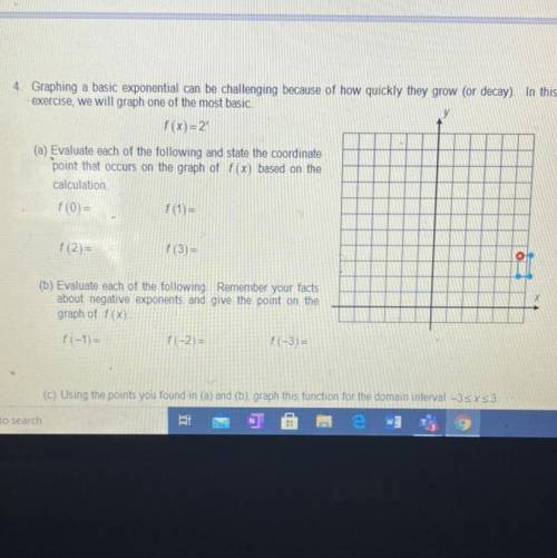 Evaluate each of the following and stage the coordinate points that occur on the graph of f(x) base