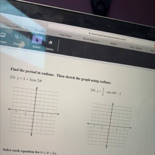 How to find the period in radian, then sketch the graph using radians