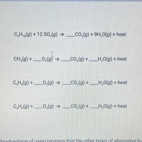 PLEASE HELP 
C. Balance these fossil-fuel combustion reactions. (1 point)