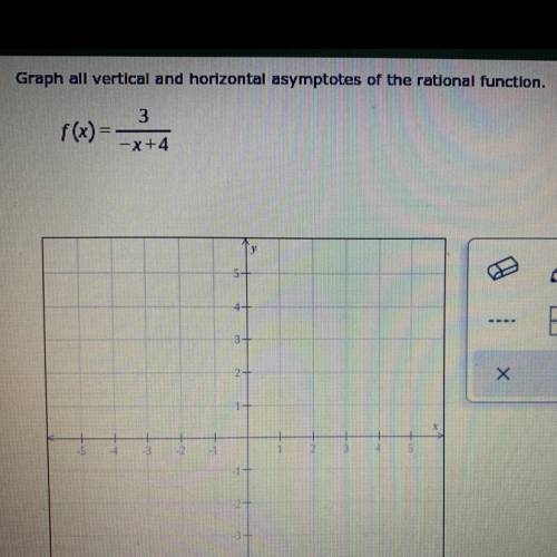 Graph all vertical and horizontal asymptotes of the rational function.