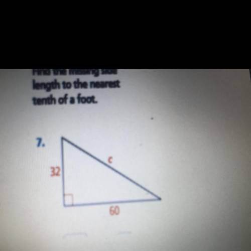 Find the missing side length to the nearest tenth of a foot