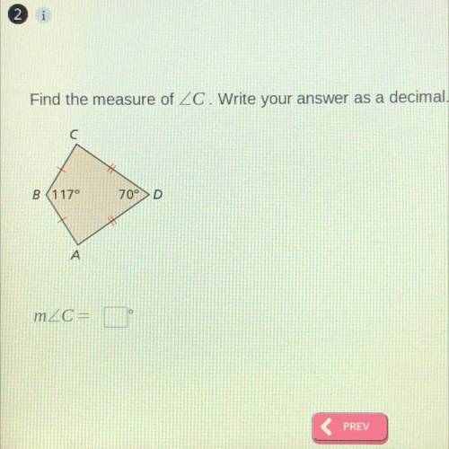 Find the measure of ZC. Write your answer as a decimal.